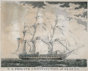 US-Fregatte Constitution, 44 Kanonen, graviert von Abel Bowen, ca. 1812 von William Lynn
